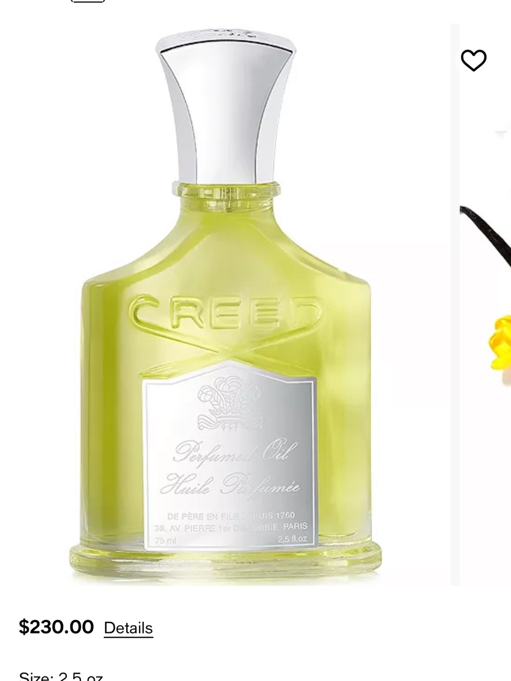 Creed Perfume Oil